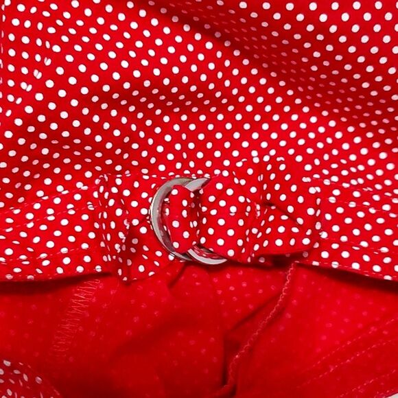 Cato Woman Red Polka Dot Casual Picnic Button Down Blouse Top - Picture 6 of 9